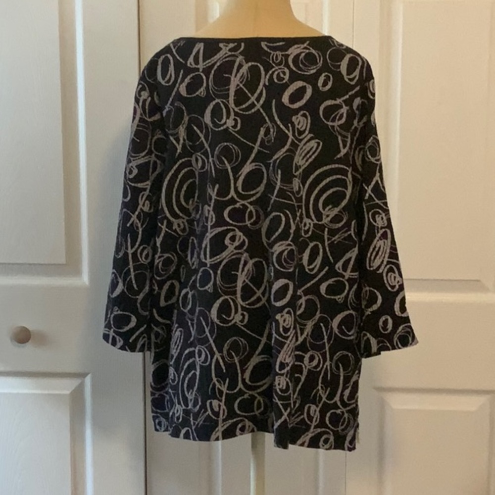 Moonlight by Y&S Tunic Top- OS- Black/Wht/Red- 2 Pocket - Picture 4 of 9